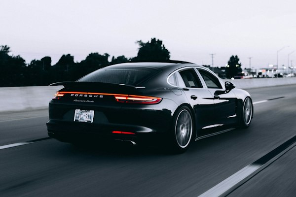 Sports car in service bay
